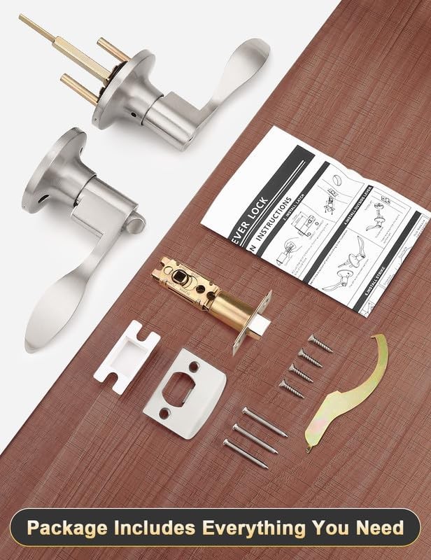 Mengico 2 Pack Satin Nickel Privacy Function - Keyless,