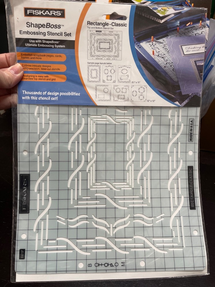Fiskars ScrapBoss ShapeBoss Embossing System with Extra Stencils and Templates