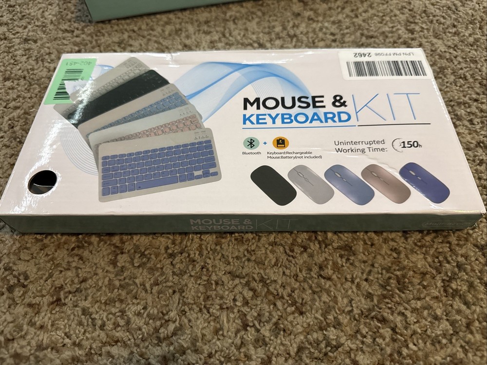 Wireless Bluetooth Keyboard and Mouse Combo Portable Mini Small Slim Type