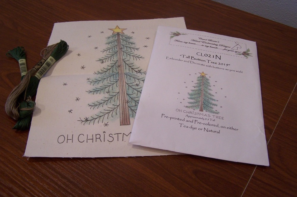 Oh Christmas Tree Tall Button Pattern CL021N