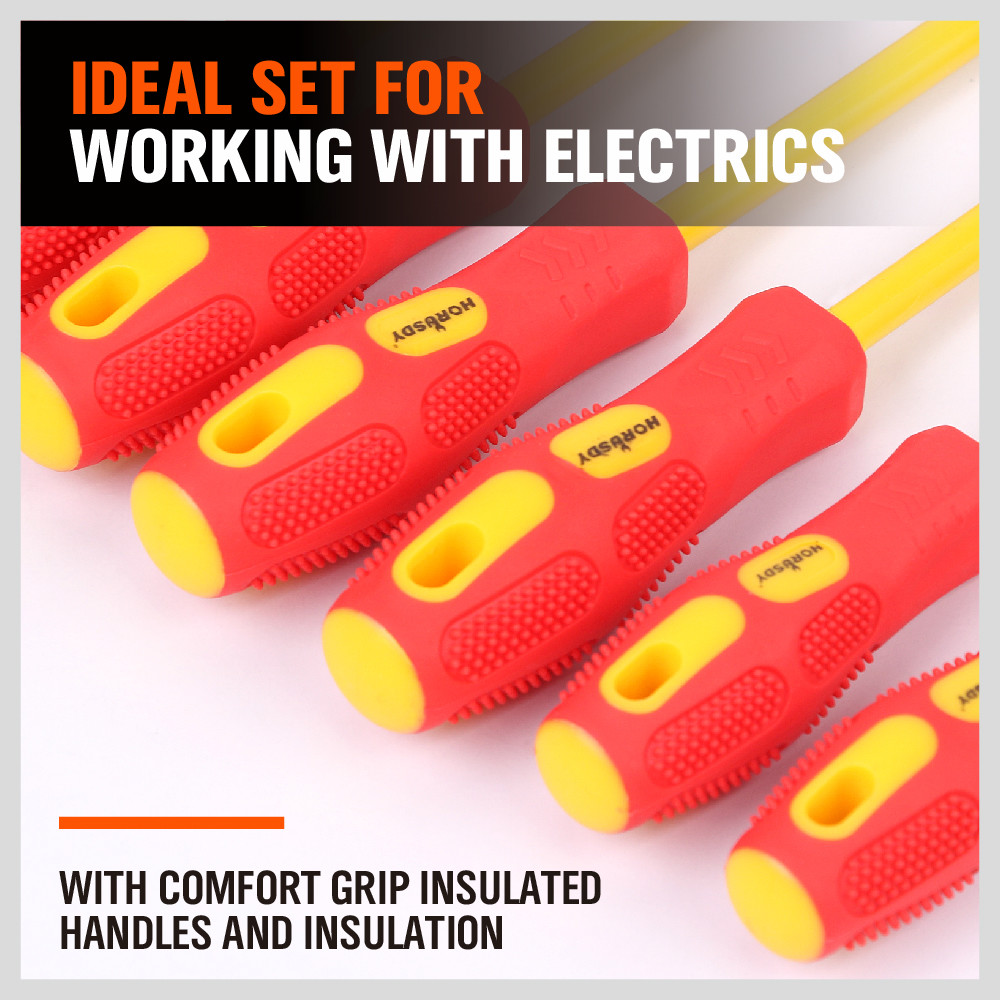 8pc Electrician's Insulated Magnetic Electrical Hand Screwdriver Tool Set New