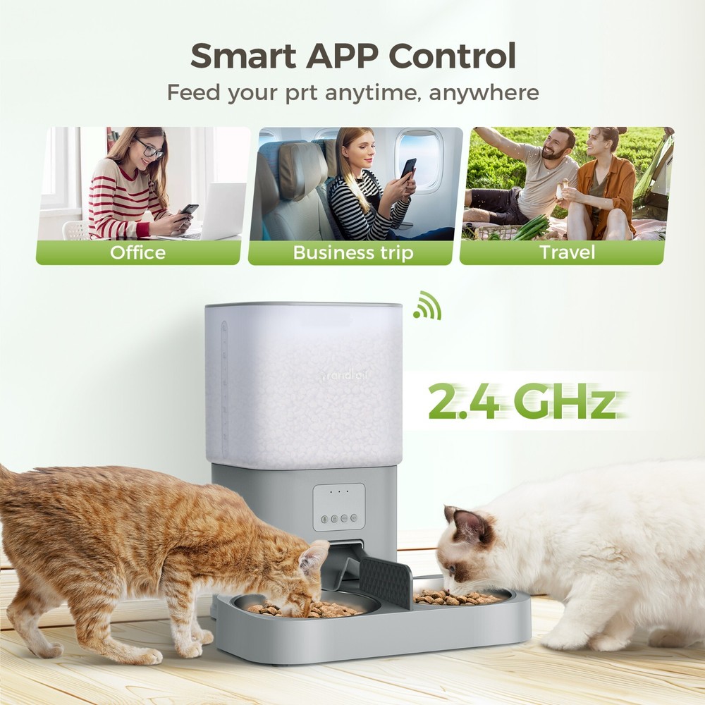 Multiple Pets Cat Litter Box Robot Two-Hole Automatic feeder Smart APP Control