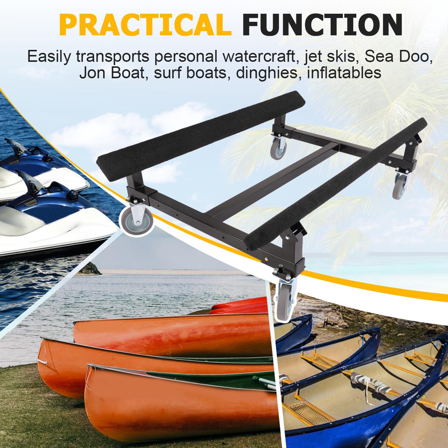 Heavy Duty Watercraft PWC Dolly Boat Jet Ski Stand Storage Cart 1400LBS