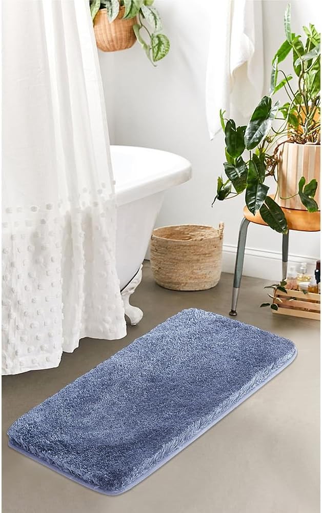 Suchtale Non Slip Bath Mat (16 x 24, Blue) 2' x 1'4" (Rectangular), Blue