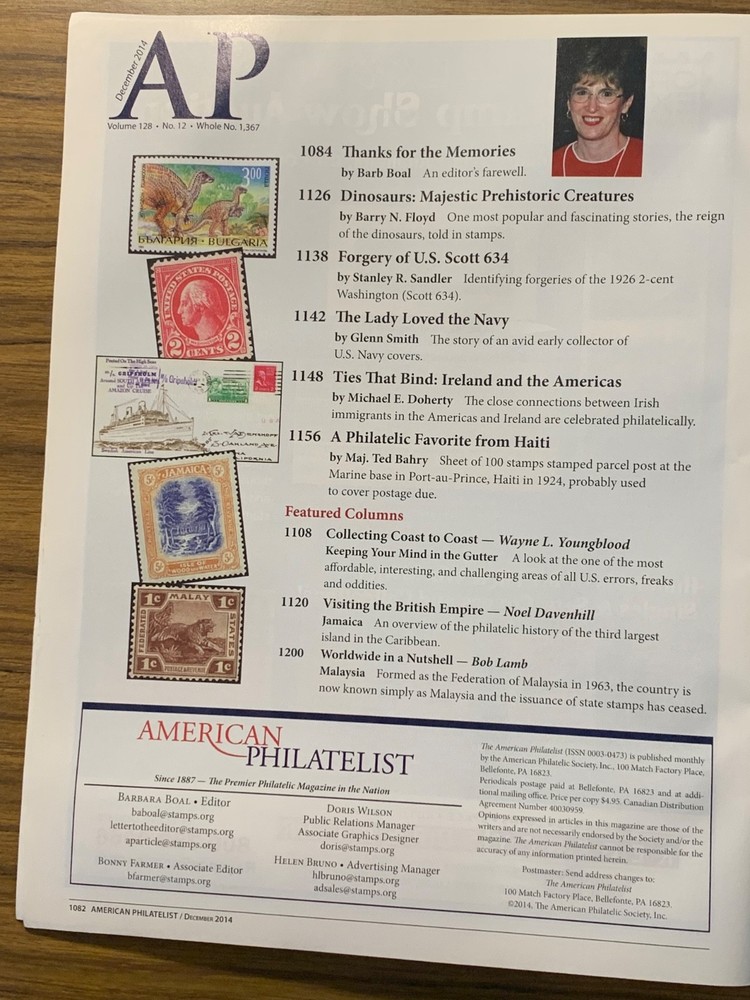 American Philatelist Magazine 2014, December