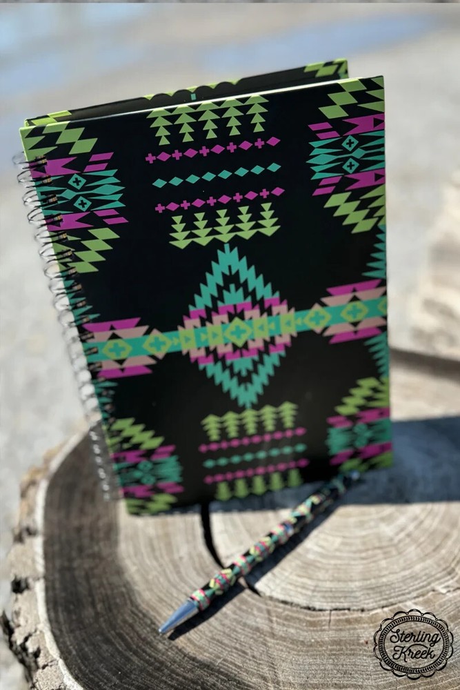 AZTEC ~ WIRE BOUND ~ HARDCOVER ~ JOURNAL & PEN ~ SET
