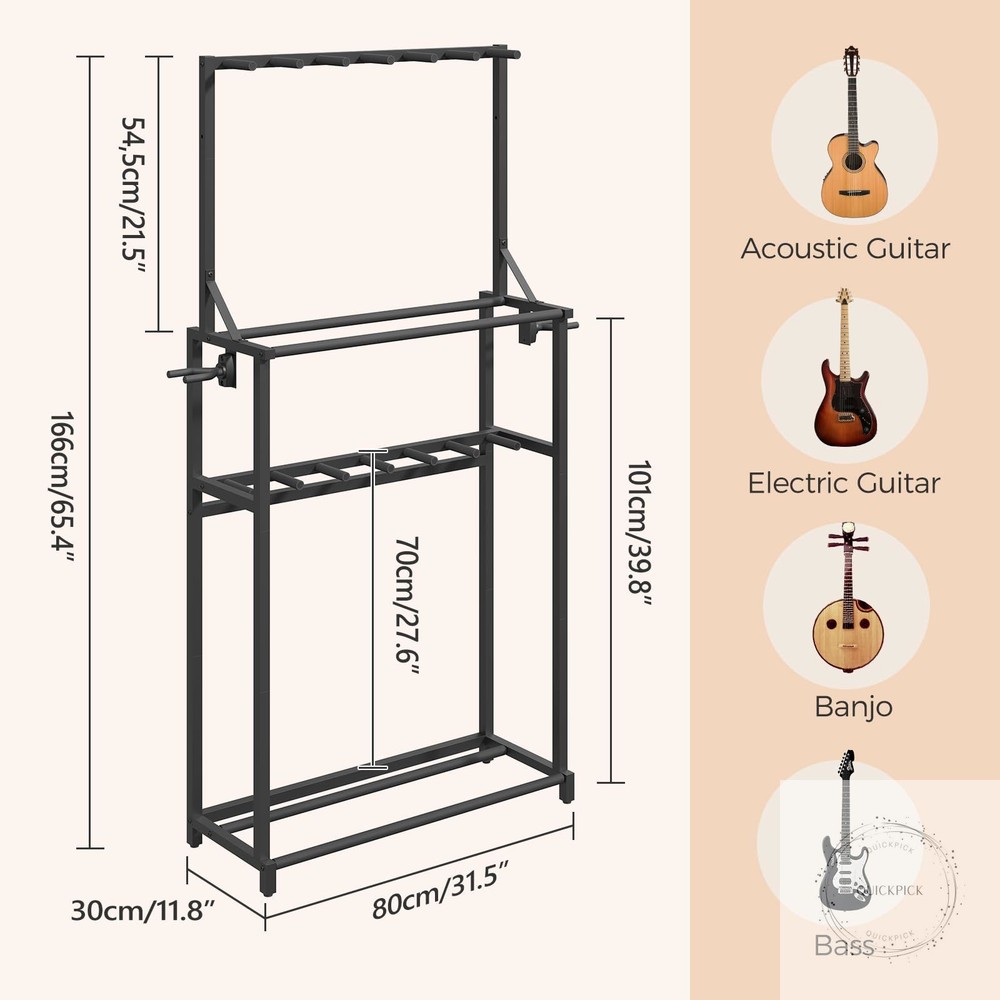 Guitar Stand, Multiple Guitar Rack Holder for Various Instruments, Multi-Instrum