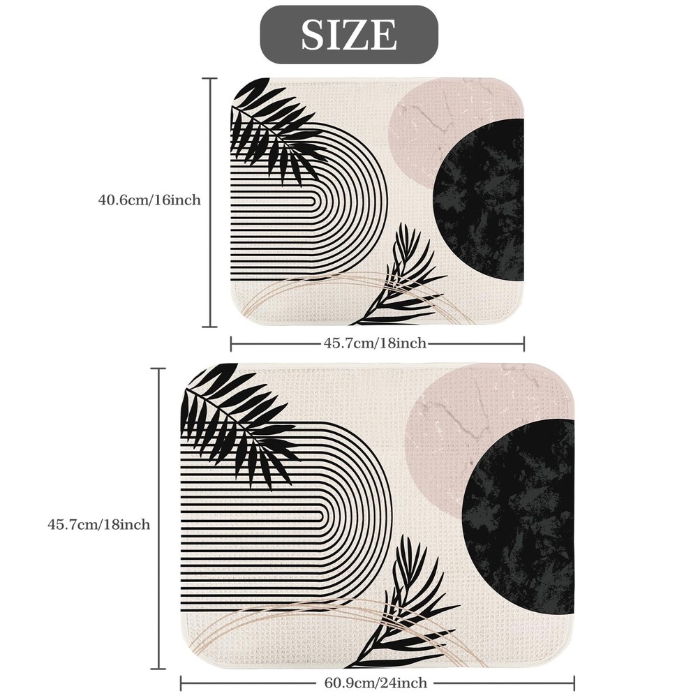 Quick Absorbent Kitchen Drying Mat - Stylish Patterns Dish Drying Mat- 16×1