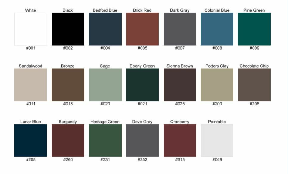 Polaris Vinyl Shutter Color Samples