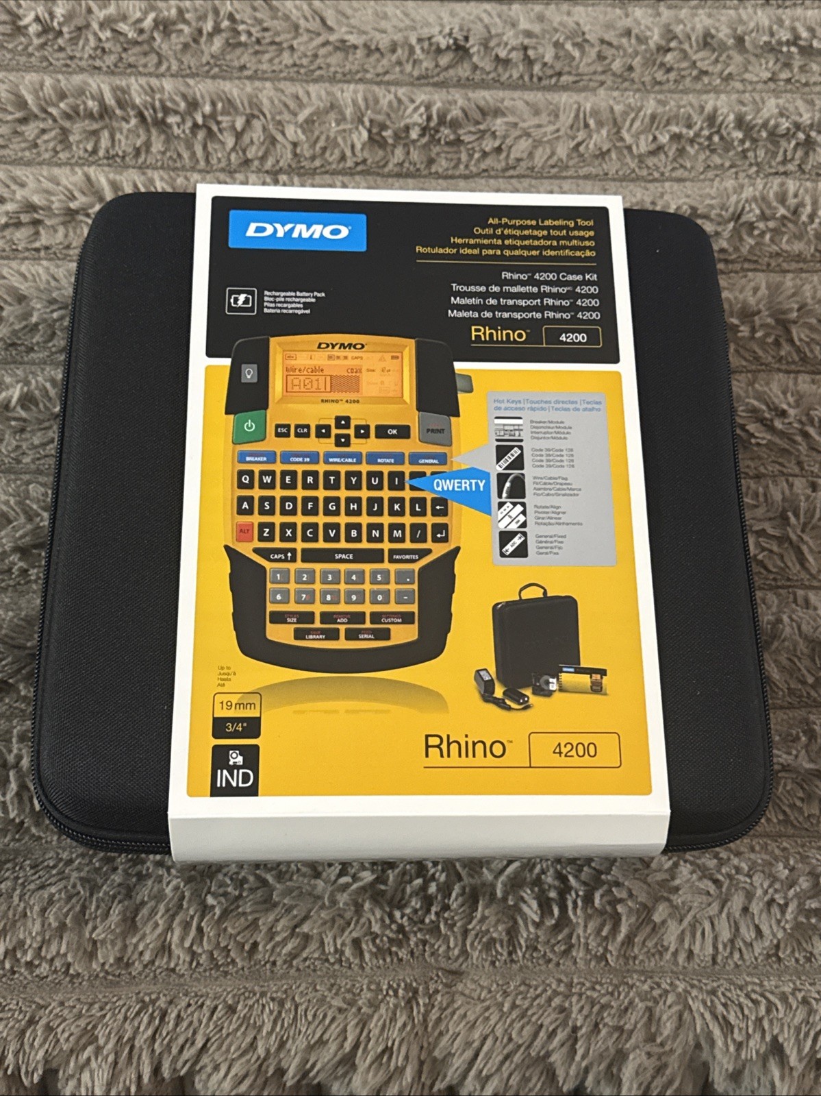 DYMO Rhino 4200 All Purpose Labeling Tool Portable Case Kit Label Maker - Sealed