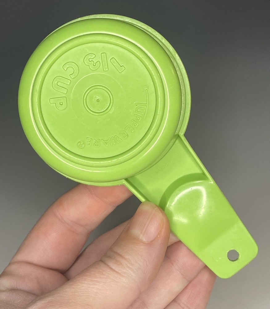 Vintage Tupperware 1970s Green Measuring Cup Single ( 1/3 ((Third)) Cup) Nesting