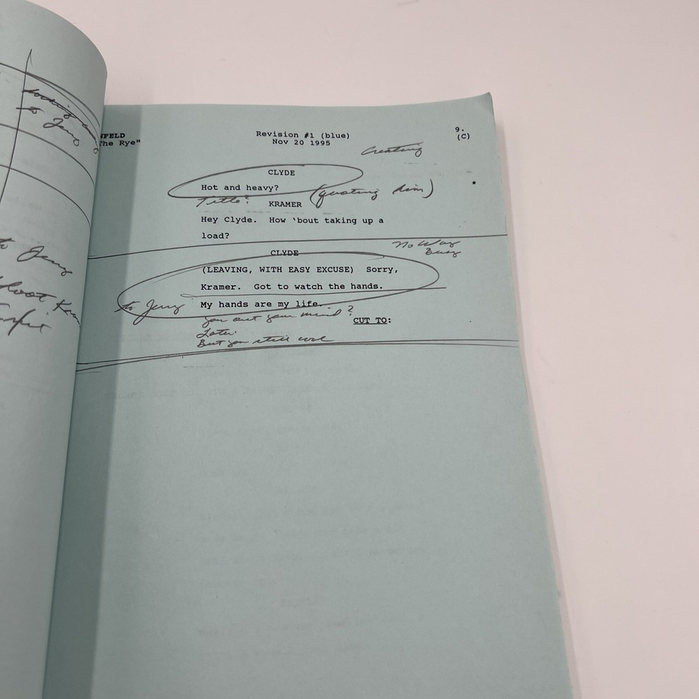 1995 Seinfeld Used Television TV Sitcom Script "The Rye" Revised Table Draft