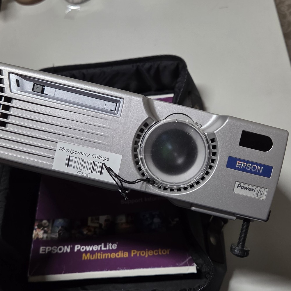 Epson PowerLite 735C LCD Projector W/ Software Cables Remote Case Device Tested