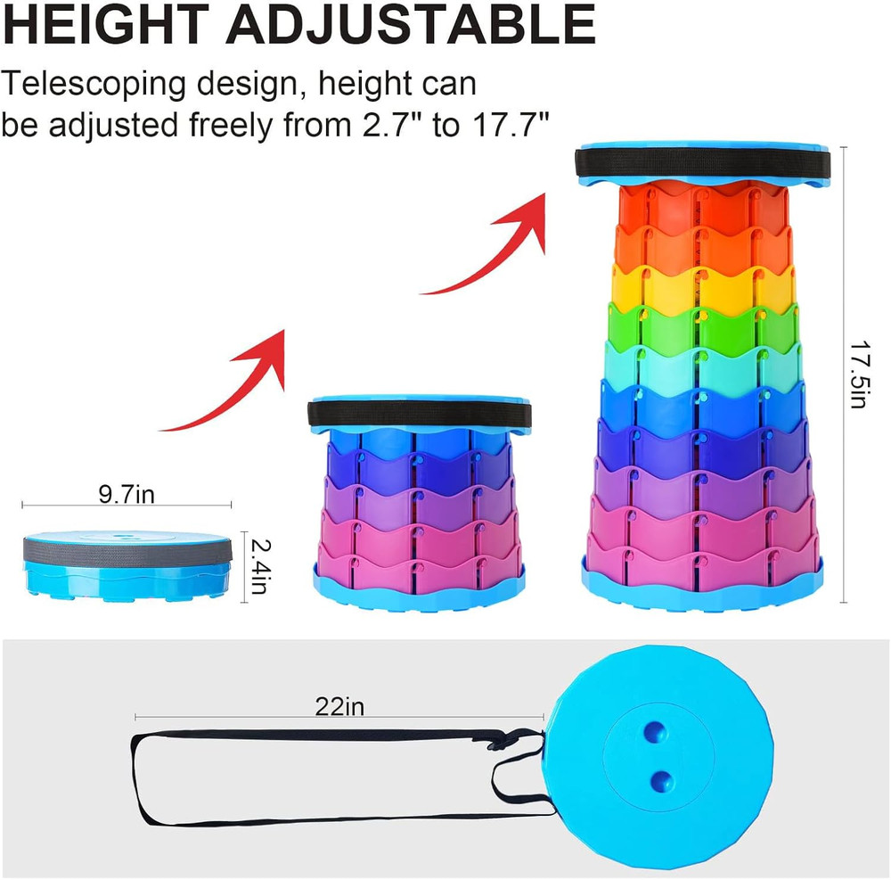 Upgraded Foldable Stool Thickened, Portable Collapsible Stool Retractable Stool