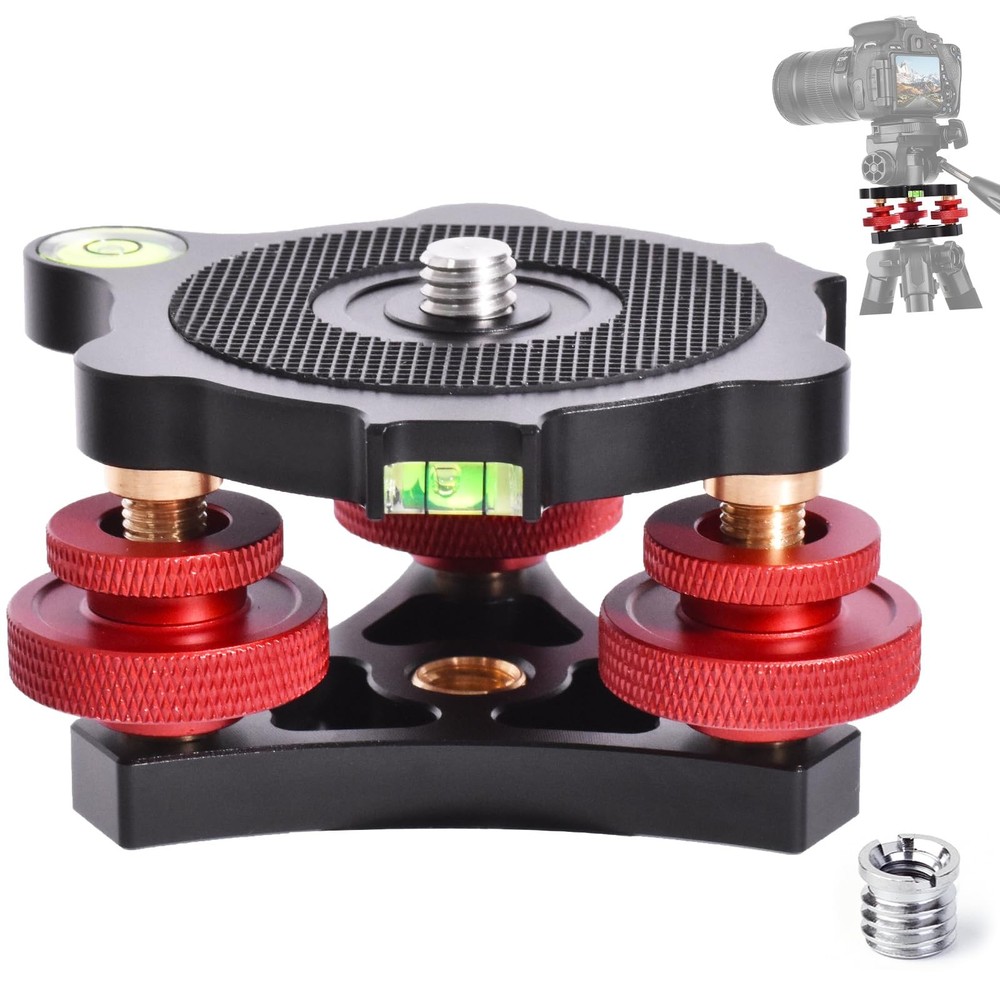 Tripod Leveling Base,Camera Head Leveler,3/8”Thread,+/-5°Precise Angle Adjust...