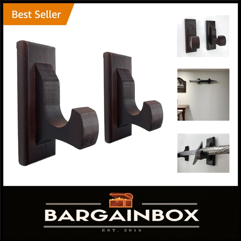 Versatile Decorative Sword Rack with Dual Hooks - Display Your Weapons Elegantly