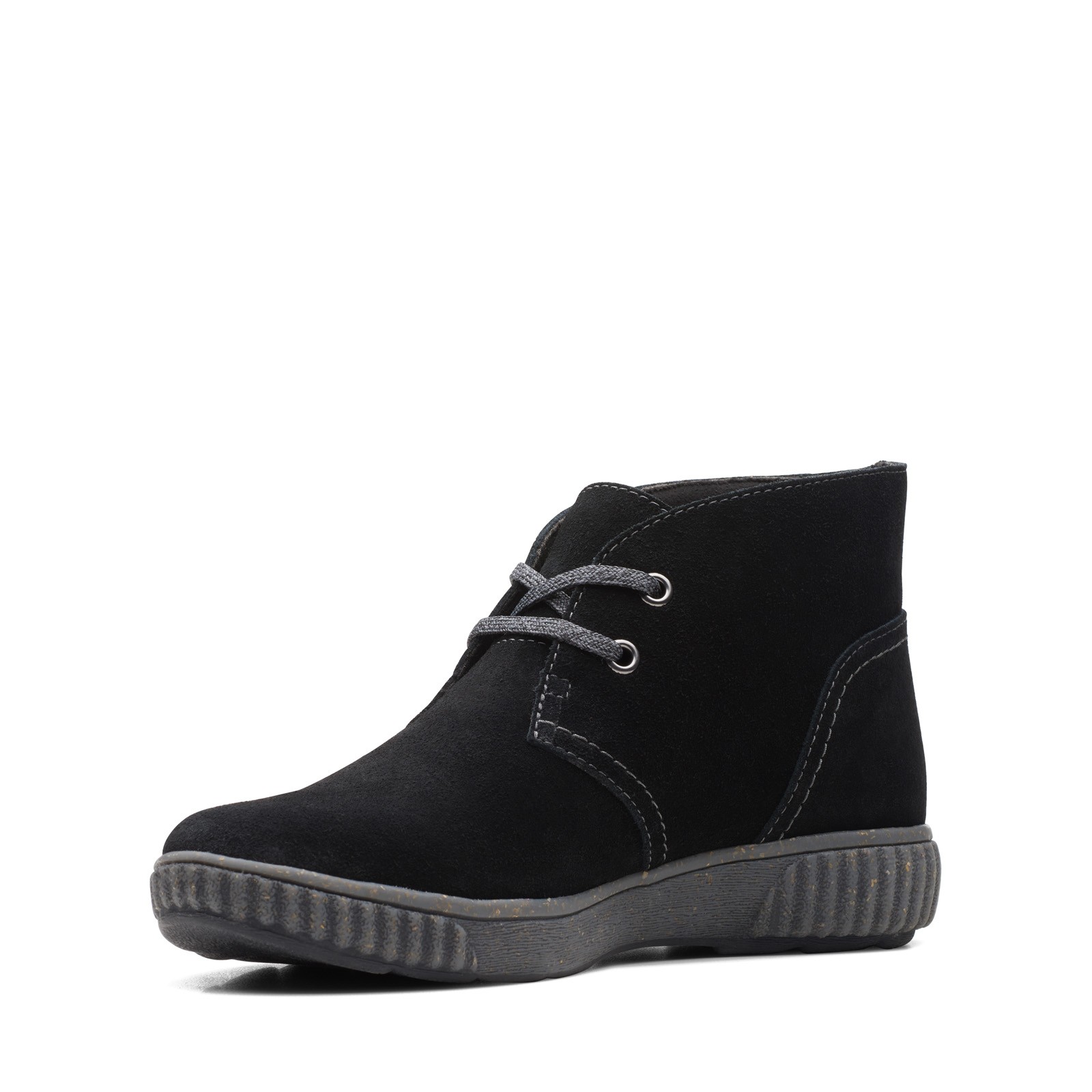 Clarks Magnolia Charm 26167480 Womens Black Suede Ankle & Booties Boots