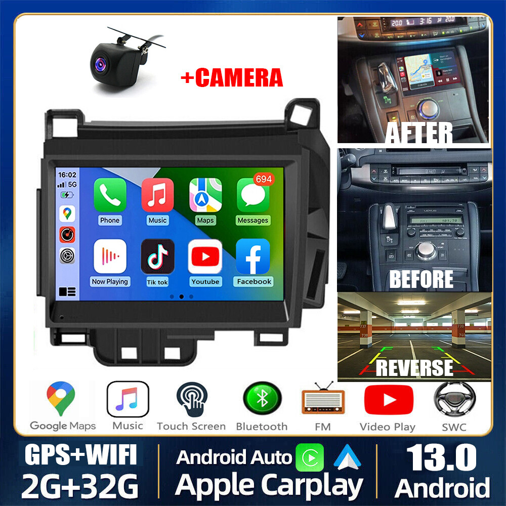 For 2011-2018 LEXUS CT200 Android 13 Apple CarPlay GPS Navigation Stereo Radio
