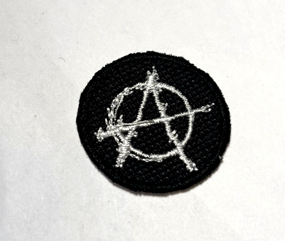 Anarchy MINI Iron-On/Sew-On Embroidered Patch Cobweb Patch