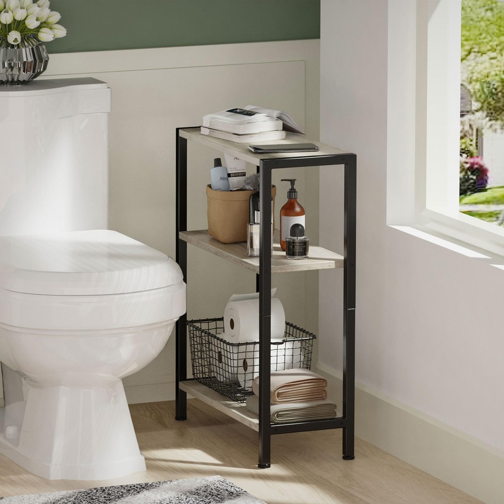 3-Tier Side Table Small EndTable Sofa SideTable for Narrow Spaces Slim EndTab...