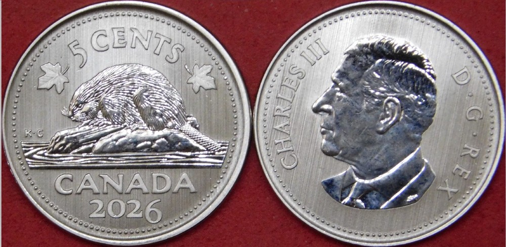 Specimen 2026 Canada 5 Cents From Mint's Set