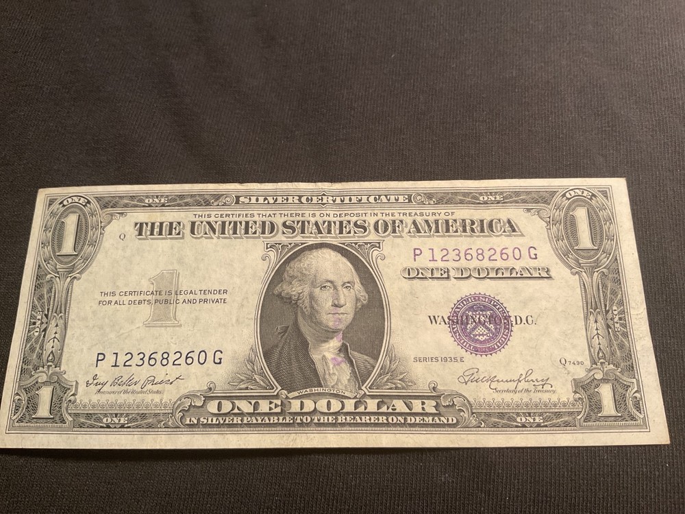 Error -3- 1935-Series E- Dollar Bills- Circulated. All different cuts.