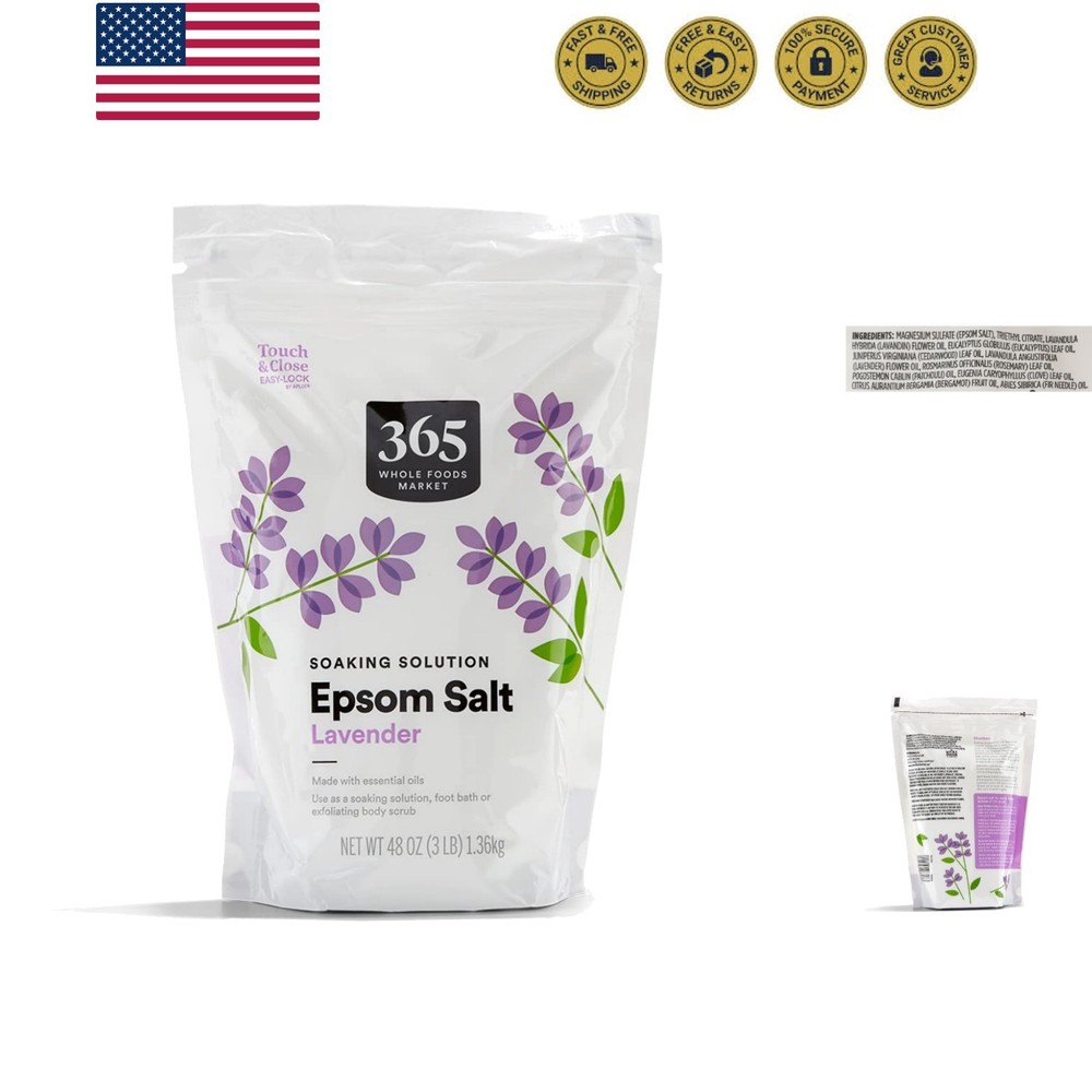 Epsom Salt Soaking Solution, Lavender, 48 Ounce