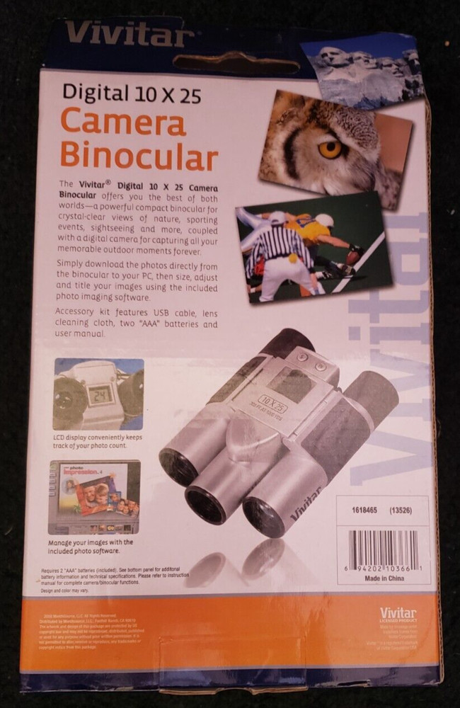 Vivitar Digital 10 x 25 Camera Binoculars - preowned, untested