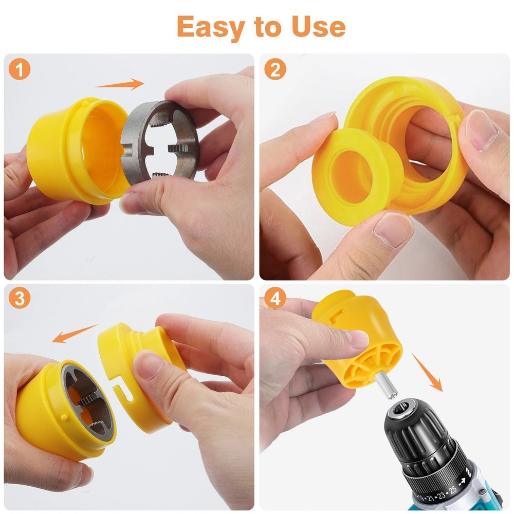 PVC Thread Maker Tool Pipe Threader with 3 Dies for Electric Drill NPT Standard