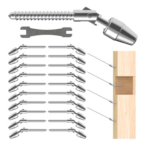 20 Pack Cable Railing Kit QuickLock,Invisible 180° Adjustable Right&Left