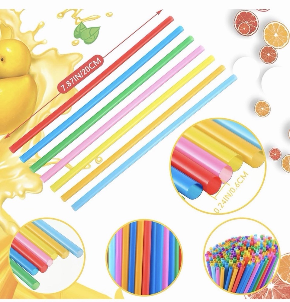 3000 Pcs Disposable Drinking Straws Assorted Colors