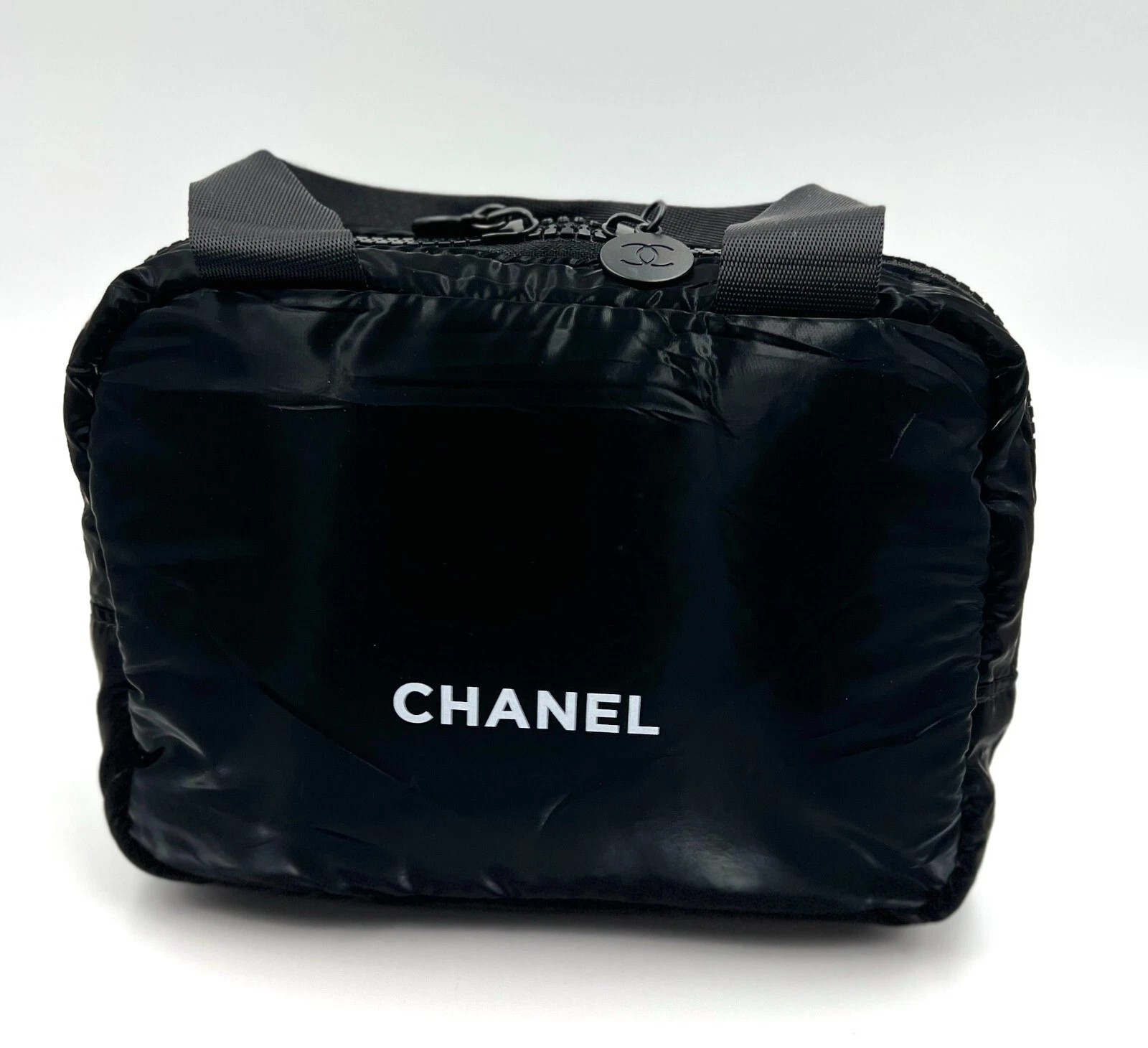 Chanel Mini Boston Makeup Bag – Black Cosmetic Bag with Handle