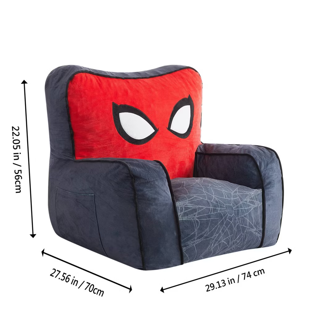 Spider-Man Kids' Compressed Foam Plush Chair Gray
