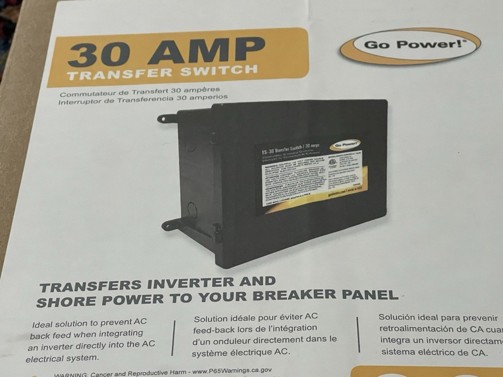 Go Power! TS-30 30 Amp Automatic Transfer Switch
