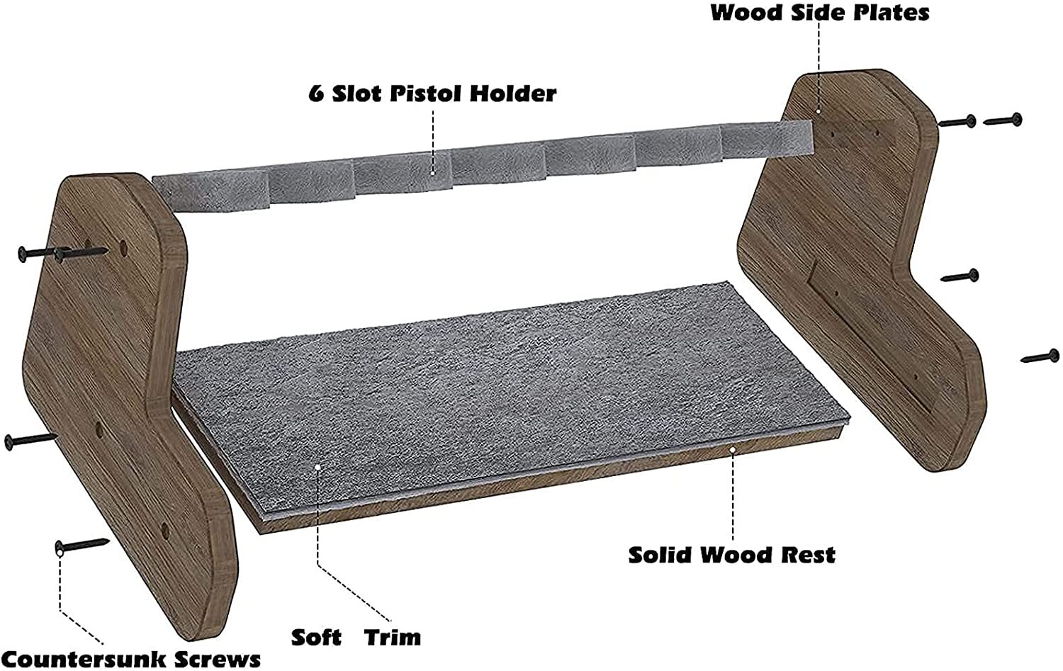 Gun Pistol Rack Firearm Handgun Display Holder Cabinet Storage Safe Organizer US