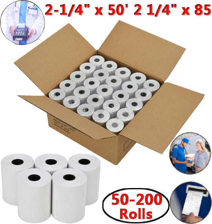 2-1/4" x 50' & 2 1/4" x 85' Thermal Credit Card Cash Register POS Receipt Paper