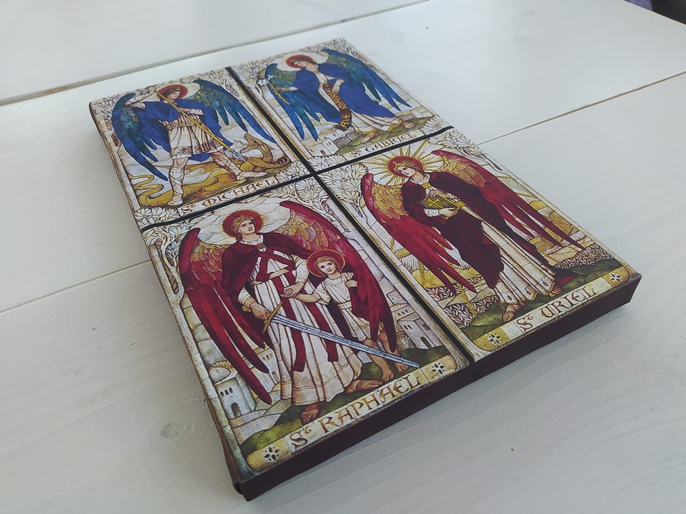 The Four Archangels Uriel, Gabriel, Raphael, and Michael Catholic Gallery Wra...