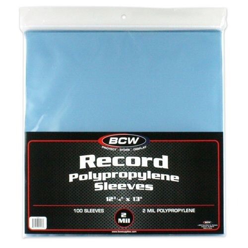 33 RPM 1/3 Vinyl Record Sleeves Protector 2 mil Poly Holders 100 BCW Storage Bag