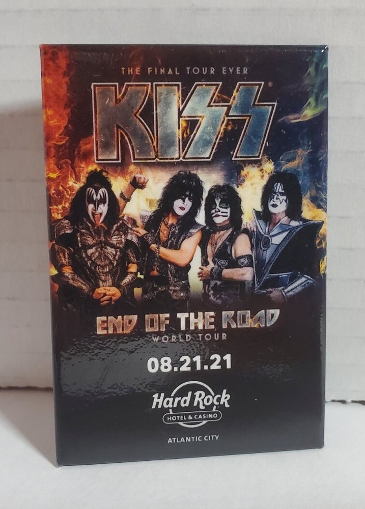 Kiss End Of The Road Tour Button Hard Rock Atlantic City Souvenir Rare