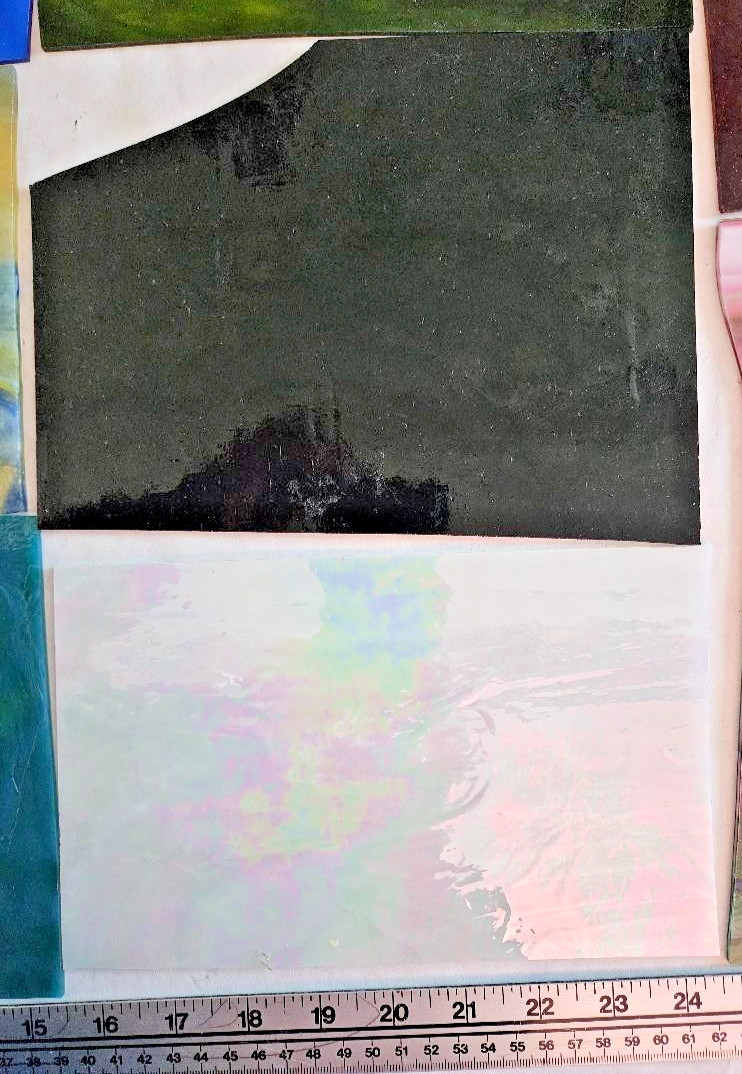 9 & 1/3 Pounds of Assorted Multicolor Stained-Glass Large Scraps/Sheets