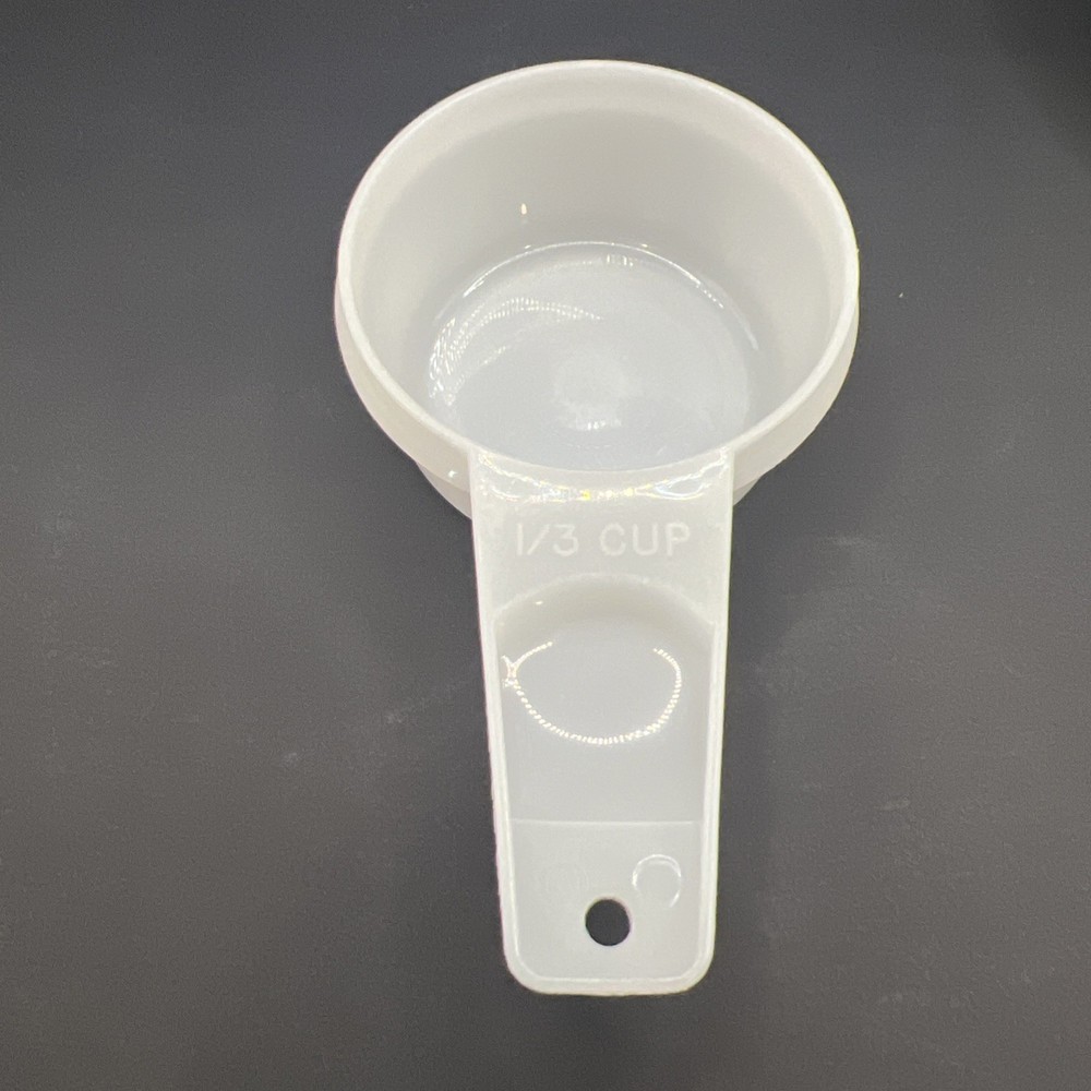 VTG Tupperware Sheer White Measuring Cup 5 Pcs Missing 1/4c Replacement Nesting