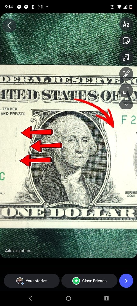 2021 $1 Dollar Bill Misaligned Off Center Cut Error Ink Error Face Distorted