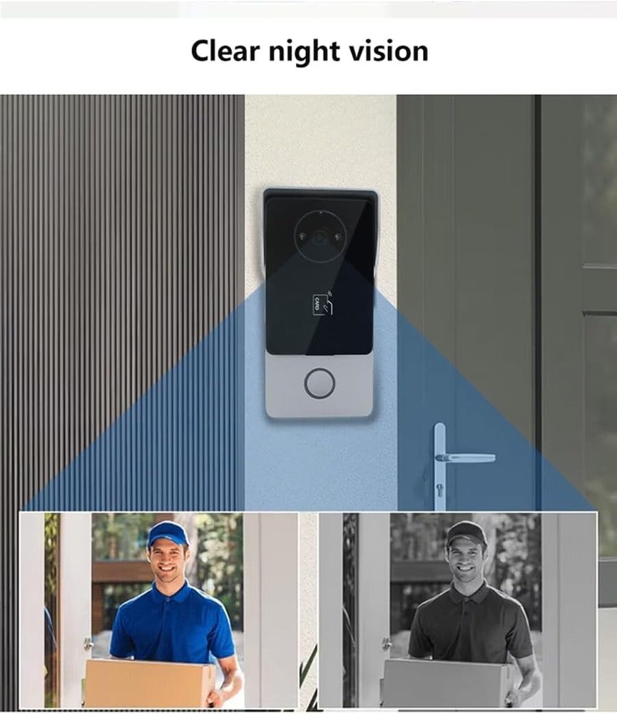 2-Wire Video Intercom System,WiFi Doorbell Camera Security Video Intercom,7 Inch