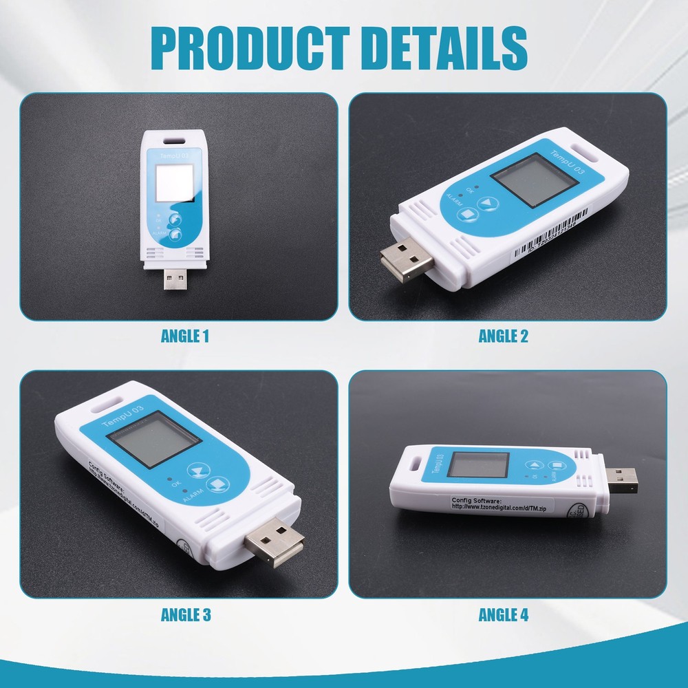 1 Pcs TempU 03 USB Temperature Humidity Data Logger Reusable TEMP4057