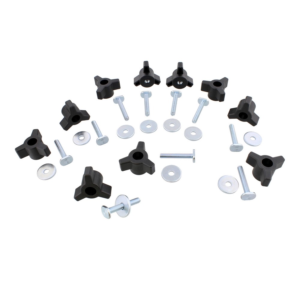 DCT 3 Star Knobs Kit 10pk 1/4in-20 Threaded Knob Set with Jig Knobs and Bolts