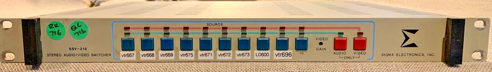Sigma Electronics SSV-210 - 10 Channel Audio / Video Switcher