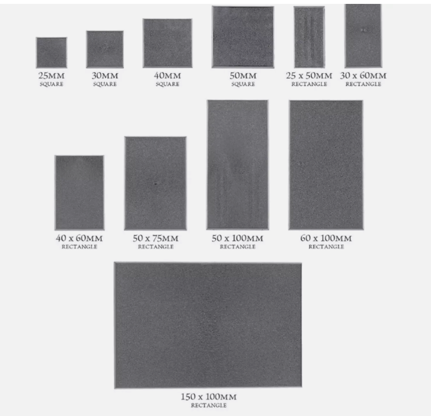 Square Bases - Warhammer 40k , dnd, other table top games! Various Sizes!