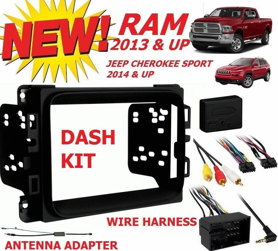 2013 - 2017 RAM Double Din Car Stereo Installation Interface +Dash Kit +Harness