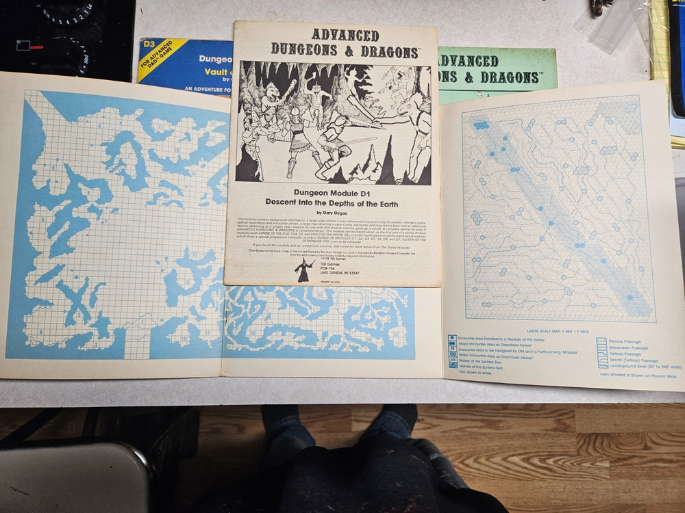 ADVANCED DUNGEONS & DRAGONS DUNGEON MODULE D1 D2 D3 COMPLETE MODULE SET TSR 1978
