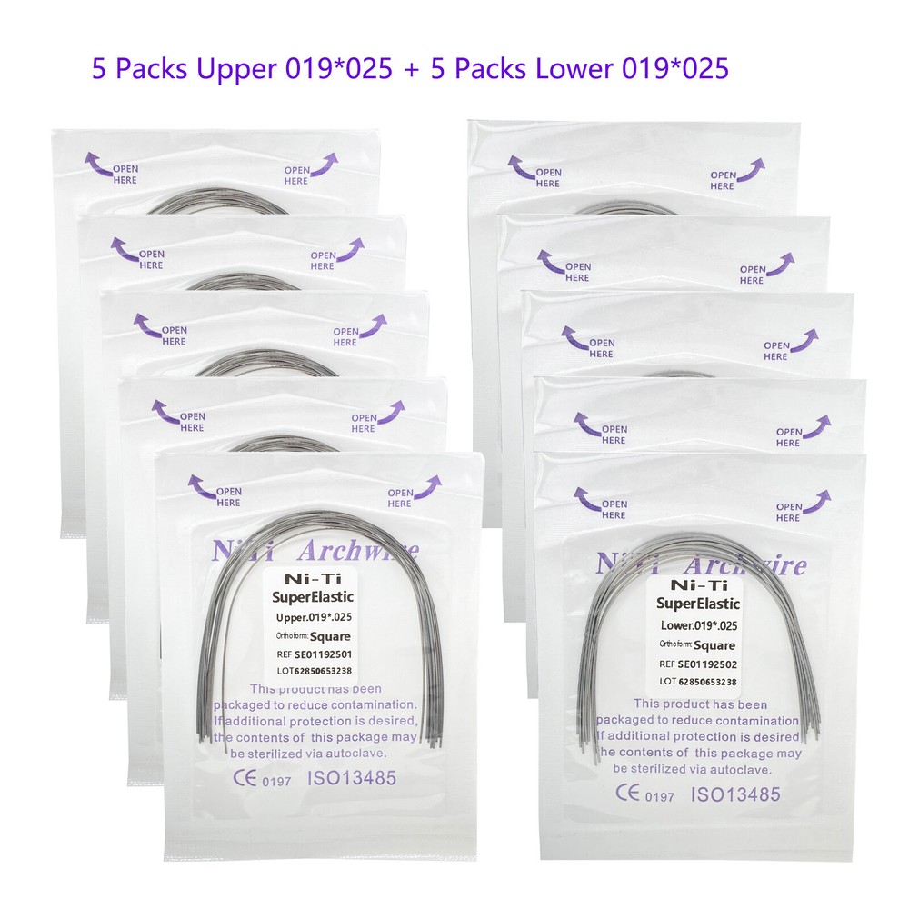100PCS Dental Orthodontic Niti Arch Wire Rectangular Round Natural Upper Lower